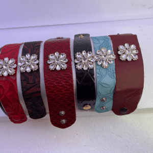 Embossed leather bracelets