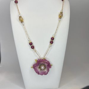 Purple flower necklace